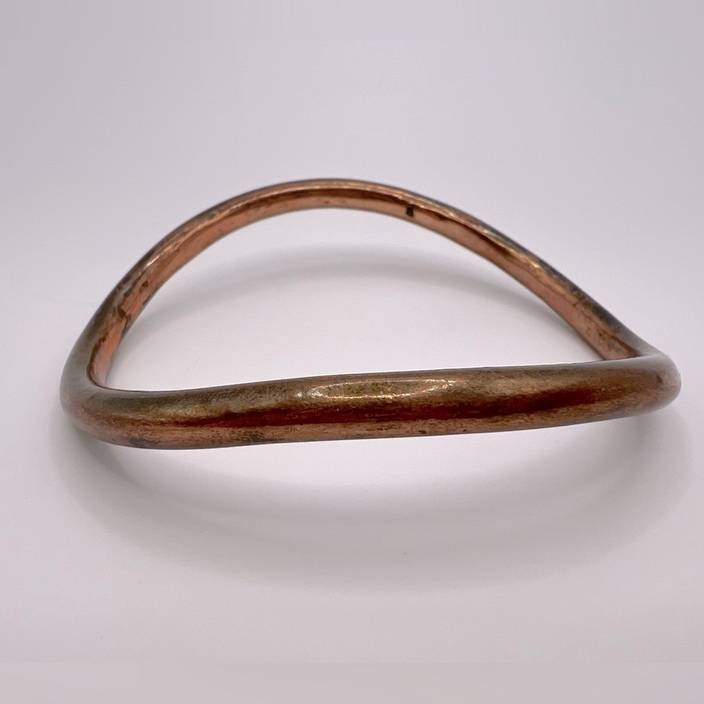 Vintage Solid Copper Bangle Bracelet - image 2